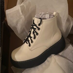 Dolls Kill Cream Combat Boots